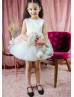 Satin Tulle Peplum Lace Flower Girl Dress